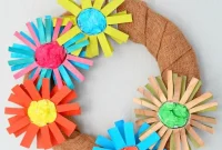 DIY Paper Tube Flower Wreath Tutorial