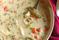 Creamy Chicken Soup Recipe with Roasted Garlic and Thyme