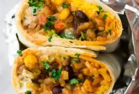 Vegan Burritos with Black Beans and Rice