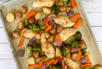 Spicy Sheet Pan Chicken Dinner with Vegetables