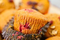 Pumpkin Cranberry Muffins with Cinnamon Streusel