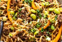 One Pot Ground Beef Ramen Noodles Recipe