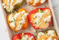 Buffalo Chicken Stuffed Bell Peppers