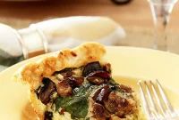 Spinach, Mushroom & Caramelized Garlic Tart