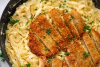 Crispy Chicken Fettuccine Alfredo Recipe