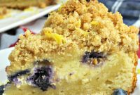 Pressure Cooker Lemon Blueberry Cake with Cream Cheese Filling
