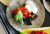 Roasted Eggplant Tacos with Tomato and Burrata
