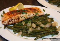 Pan-Seared Salmon with Green Beans and Pearl Onions