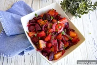 Sweet and Sour Roasted Beets with Caramelized Onions