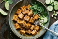 Crispy Spicy Sesame-Crusted Tofu Recipe