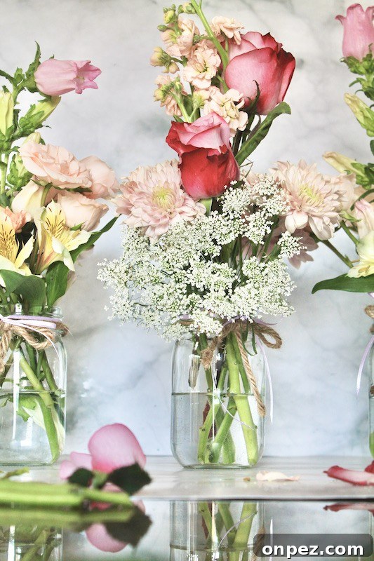 ideas for flower arrangements in mason jars