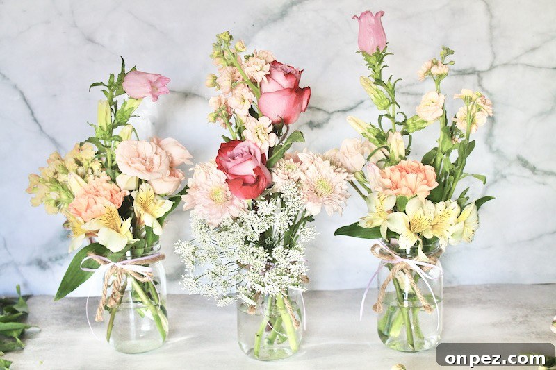 easy diy mason jar flowers