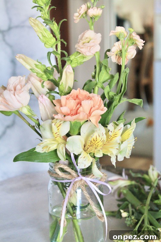 simple diy flowers in mason jars