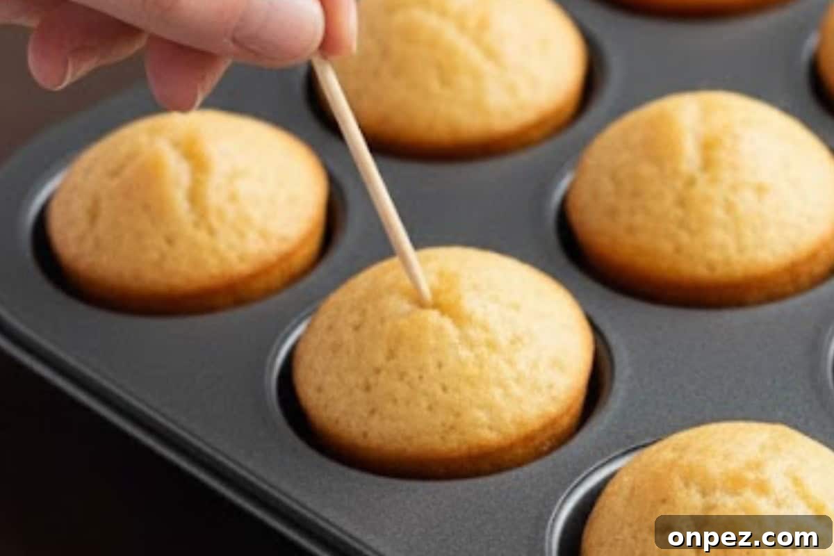 Bake for 10 to 15 minutes or until golden in color and a toothpick inserted in the center comes out clean.