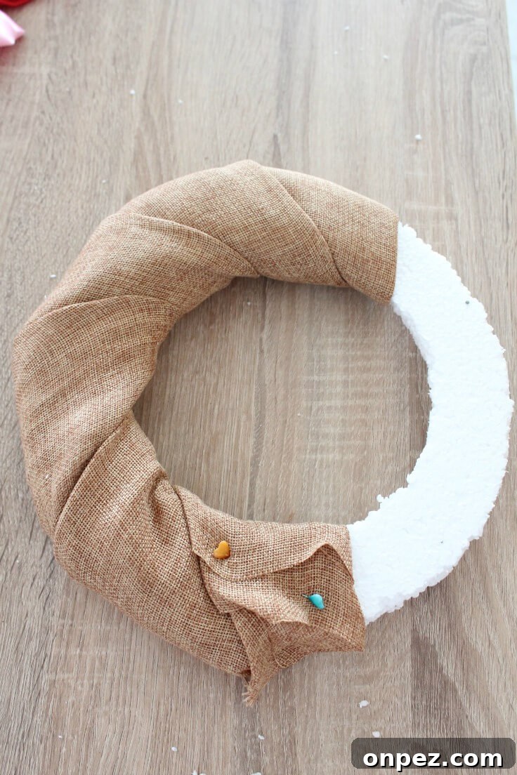 DIY Paper Tube Flower Wreath Tutorial 8 IMG_5578