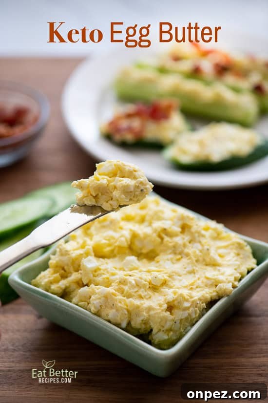 Keto Egg Butter on a butter knife