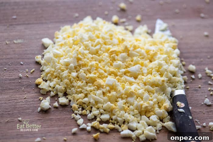 Chopped boiled eggs
