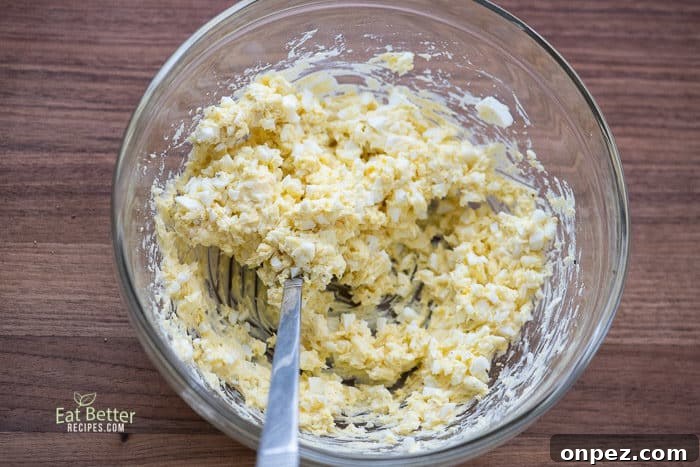 Ingredients stirred together in a bowl