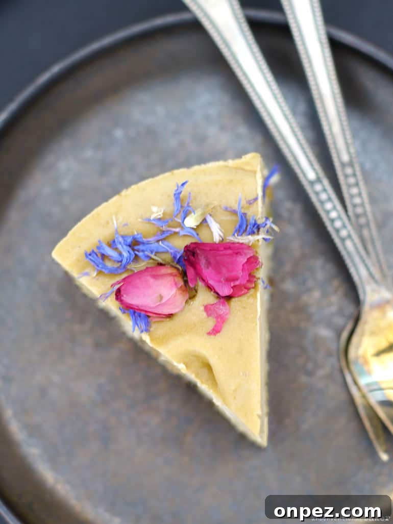 Sunflower Seed Butter Cheesecake (No-Bake & Free From: dairy, nuts, gluten & grains, refined sugar, coconut, and added oils)