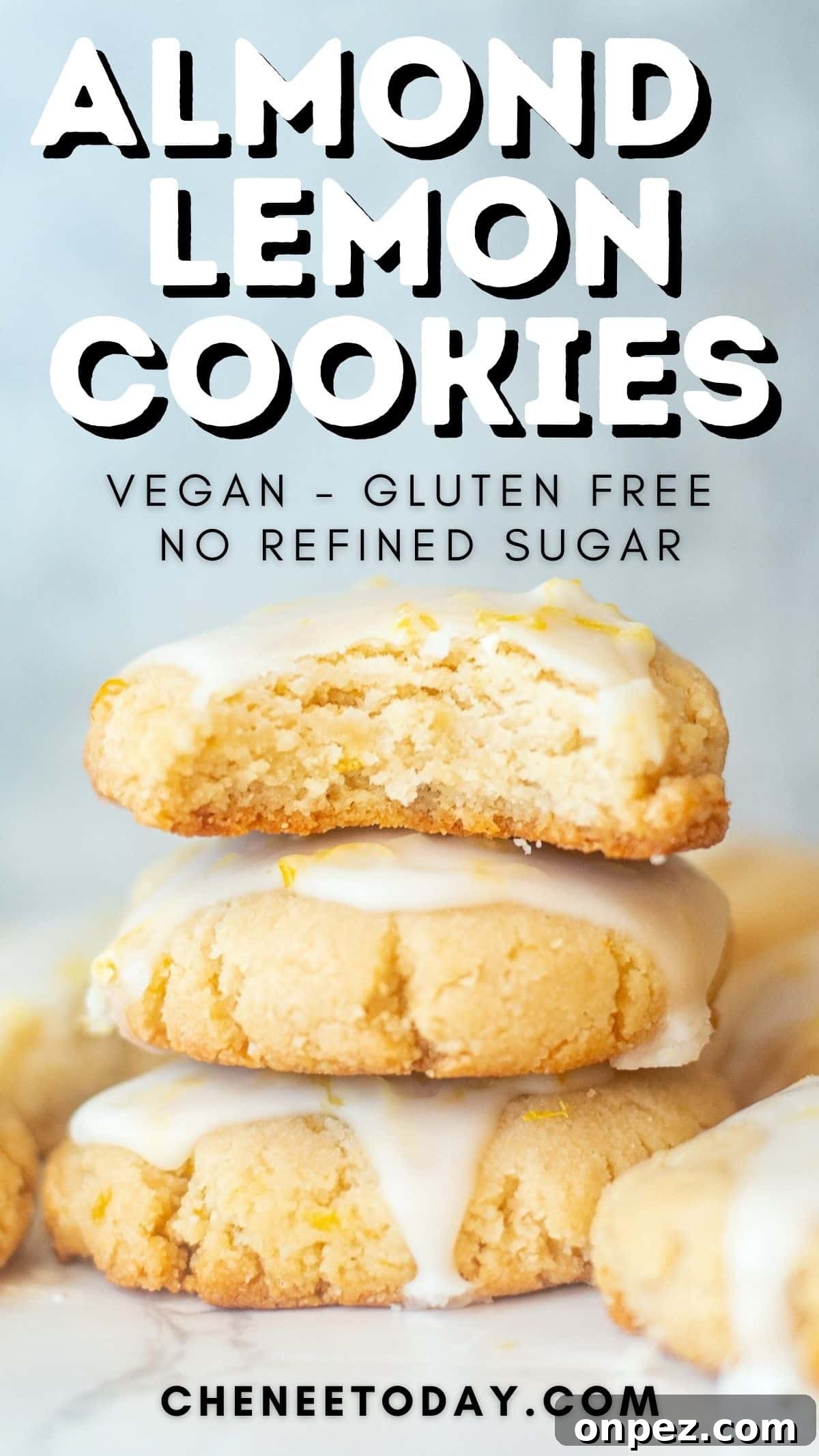 pin for lemon almond shortbread cookies