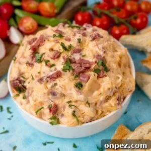 Slow Cooker Reuben Dip in a bowl
