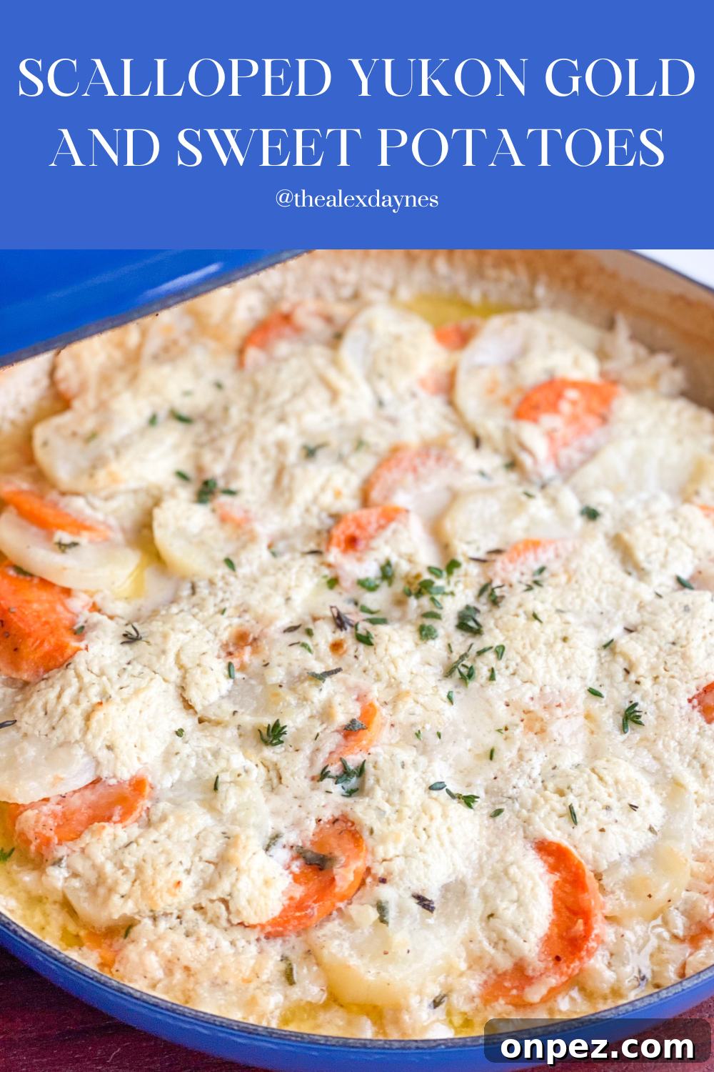 Scalloped Yukon Gold and Sweet Potato Gratin 7 Scalloped Yukon Gold and Sweet Potatoes recipe image