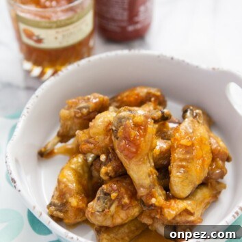 Sweet and Spicy Four Ingredient Chicken Wings from thelittlekitchen.net