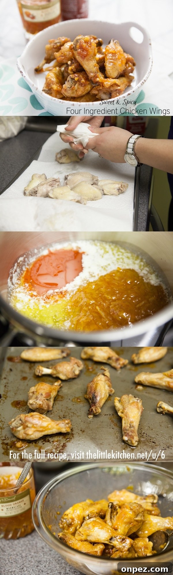 {so easy and they taste amazing!} Sweet and Spicy Four Ingredient Chicken Wings from thelittlekitchen.net {so easy and they taste amazing!} Sweet and Spicy Four Ingredient Chicken Wings from thelittlekitchen.net