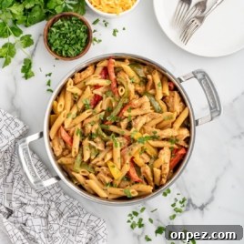 One-Pot Chicken Fajita Pasta Recipe 8 One Pot Chicken Fajita Pasta recipe card image