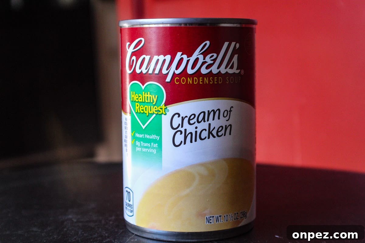 Condensed Cream of Chicken Soup from Scratch 3 Image of a can of cream of chicken soup