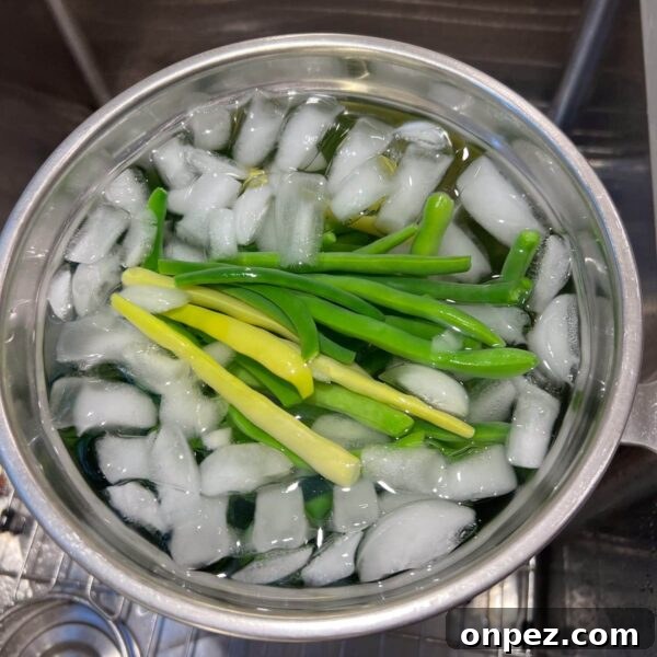 How to Freeze Green Beans for Freshness All Year 6 beans cooling in ice water