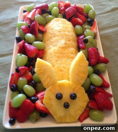 Pineapple Easter fruit tray. Easy enough! Healthy too -
