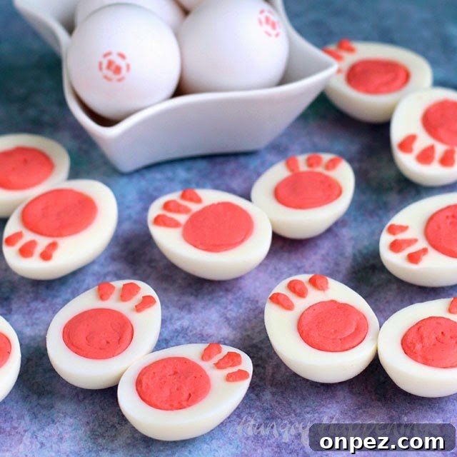Bunny feet deviled eggs - I love this! 