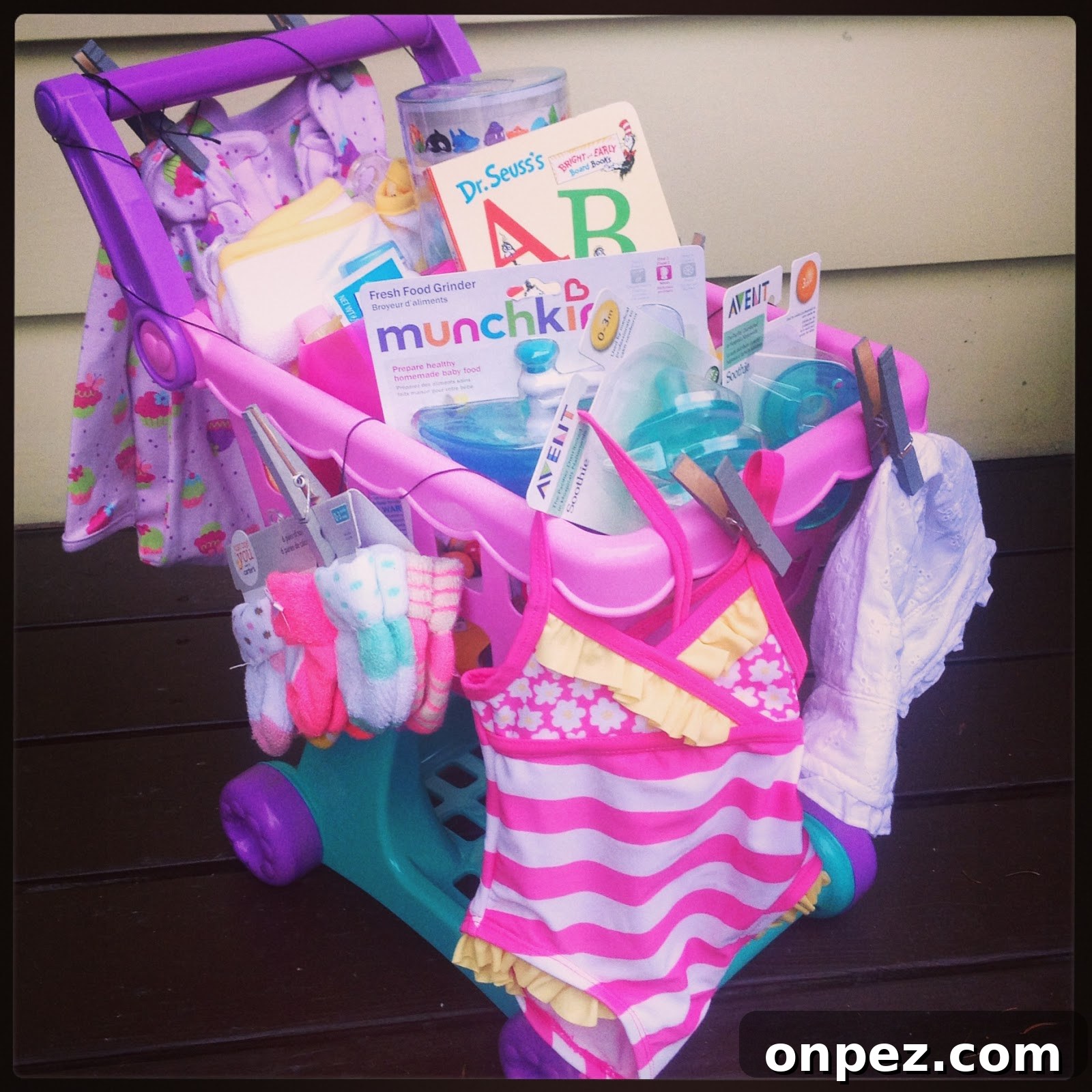 Shopping Easter Basket - Filled with sippy cups and everything your little one will need this spring and summer.