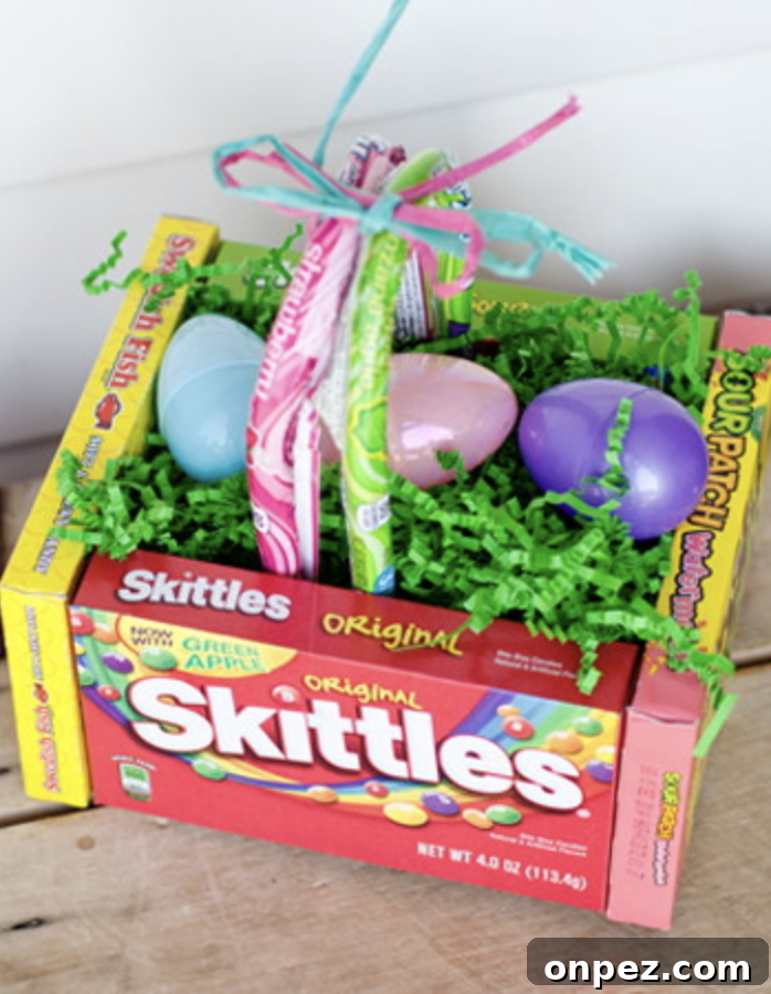  Edible Easter Basket made with Skittles