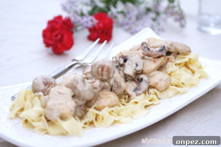 Smothered Chicken in Creamy Mushroom Sauce 6 original image of chicken with mushroom sauce