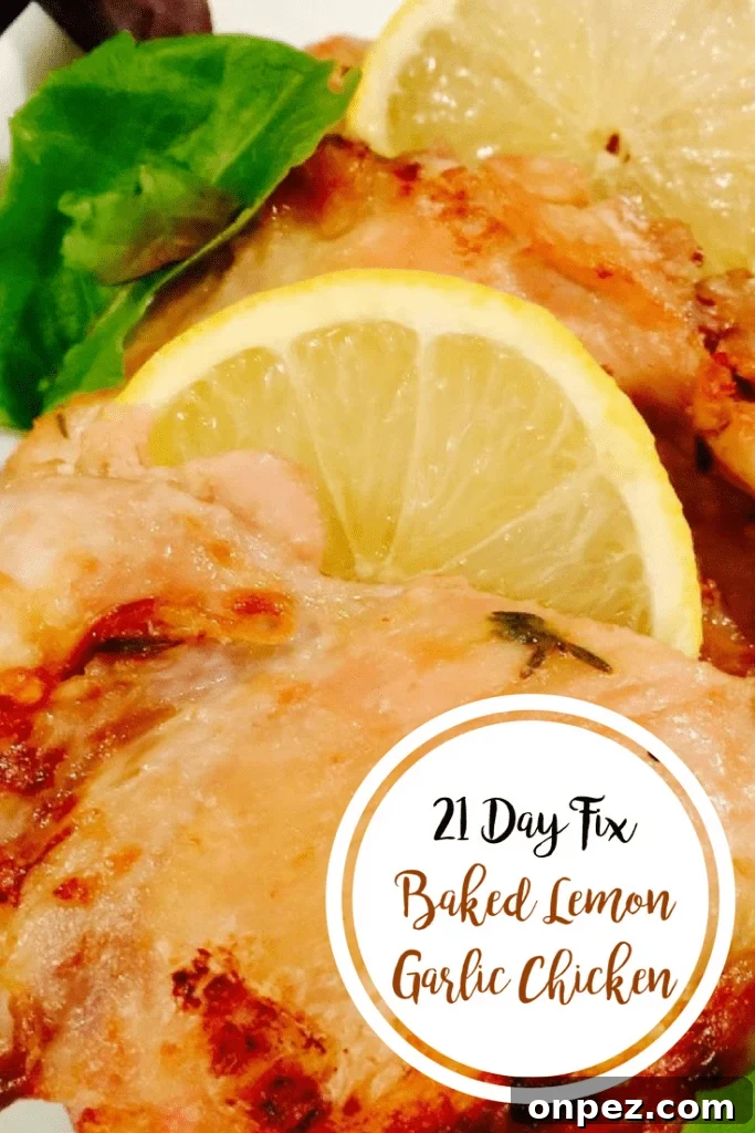 Crispy Oven-Baked Lemon Garlic Chicken Recipe 3 21 Day Fix Baked Lemon Garlic Chicken
