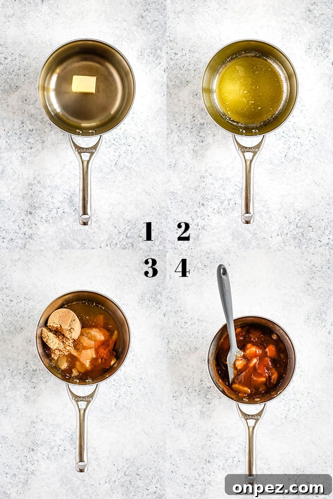 How to prepare Apple Pie Biscuit Casserole, steps 1-4.