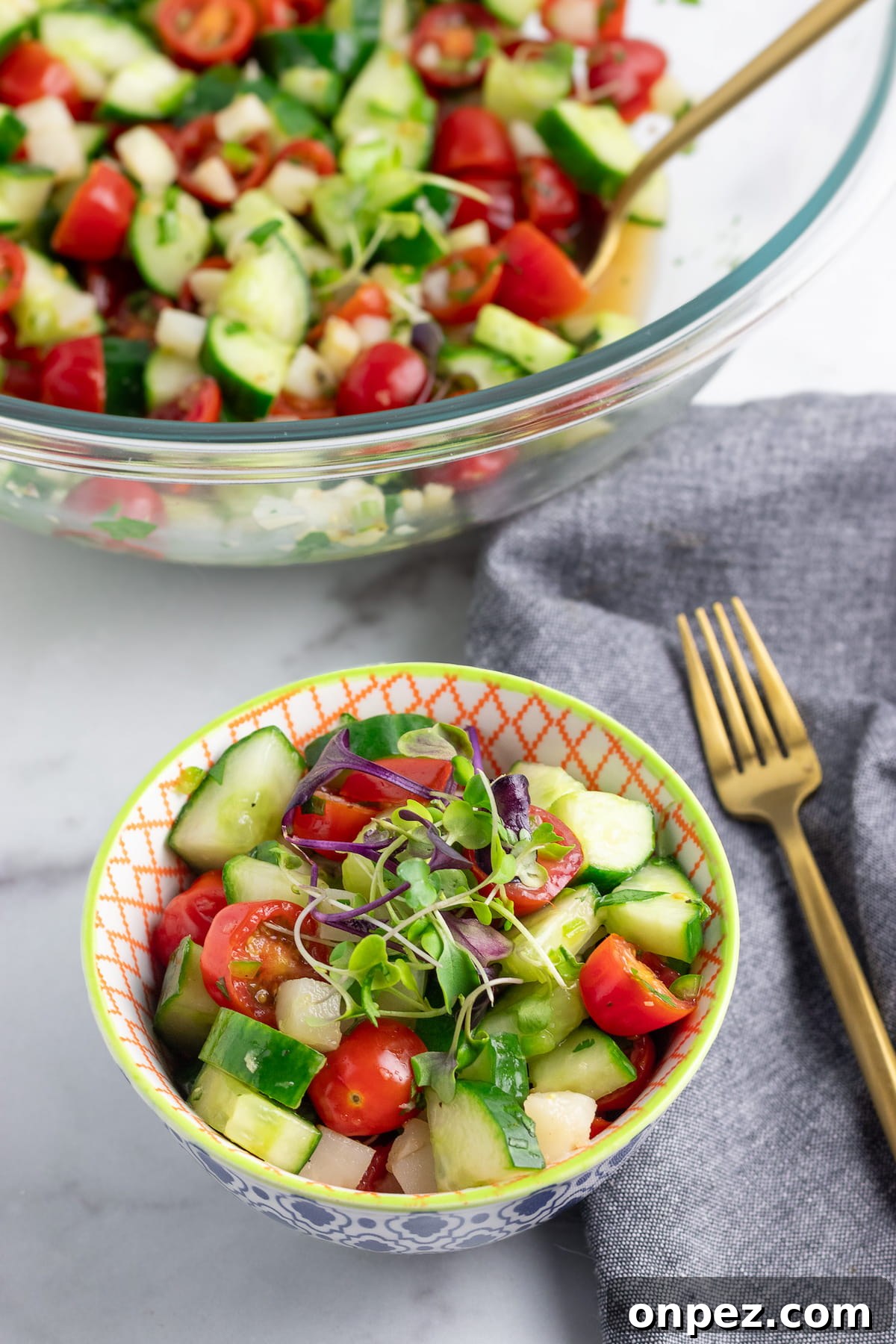 Spicy Cucumber, Tomato and Water Chestnut Salad Recipe 3 img 1487 2