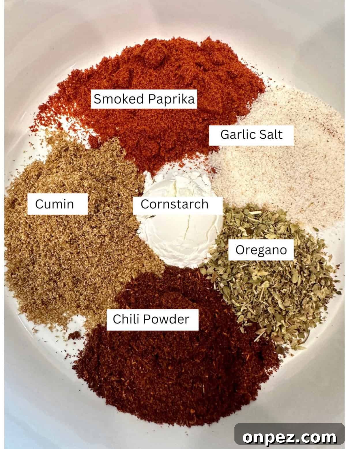 DIY Taco Seasoning Mix: Homemade Spice Blend 4 Ingredients for taco seasoning with labels.