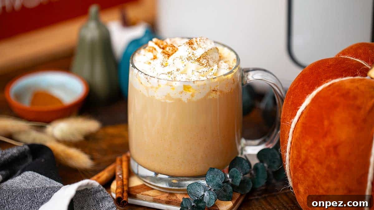 Cozy Non-Alcoholic Winter Drinks and Hot Mocktails 5 Pumpkin spice latte in a slow cooker