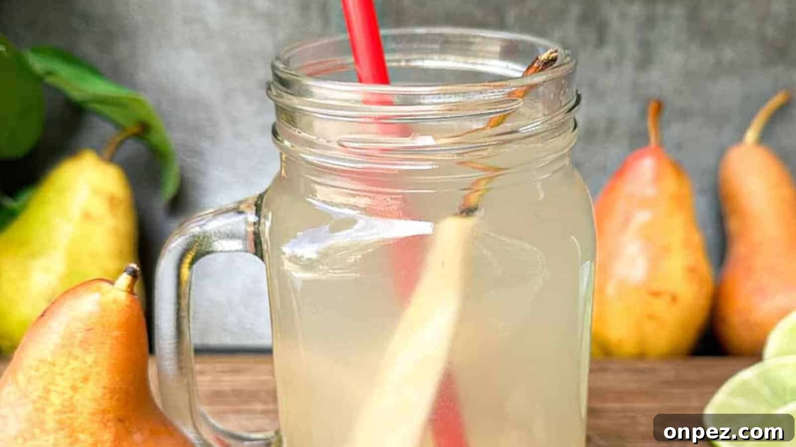 Cozy Non-Alcoholic Winter Drinks and Hot Mocktails 10 Ginger pear tea with slices of pear