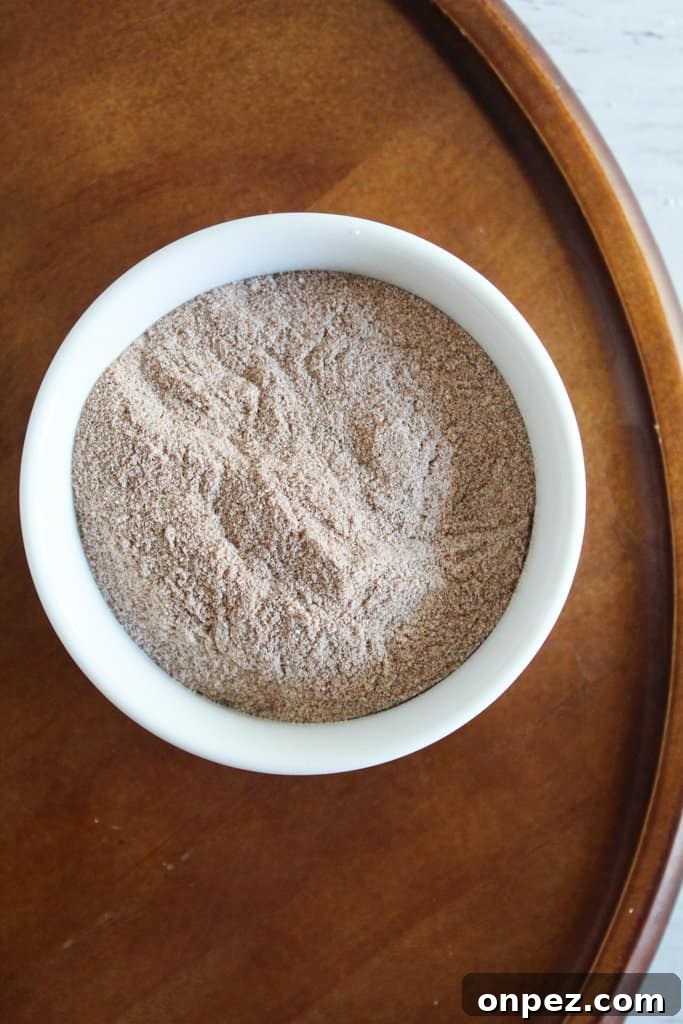 4 Teff Flour Substitutes for Similar Texture and Nutrition 3 white bowl of teff flour.