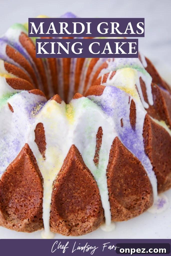 Mardi Gras Bundt Cake with Colorful Glaze 12 Mardi Gras Bundt Cake