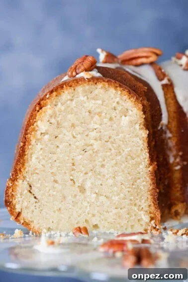 Mardi Gras Bundt Cake with Colorful Glaze 7 Maple Pound Cake with maple glaze sliced.
