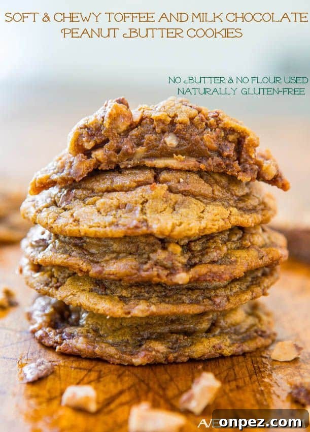 Toffee and milk chocolate peanut butter cookies
