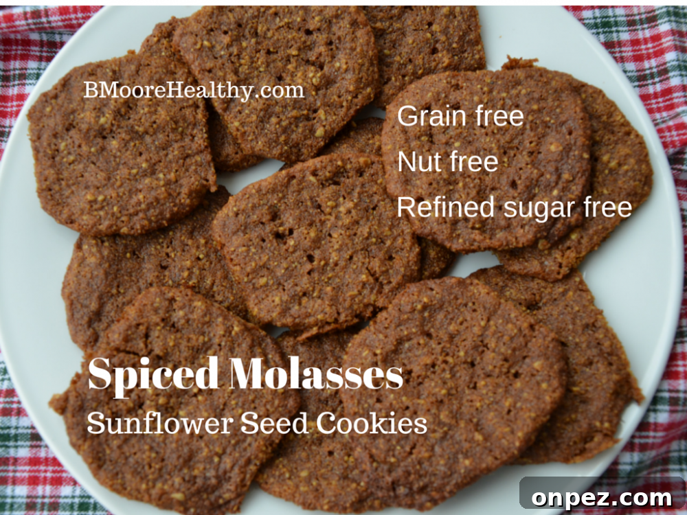 Spiced Molasses Sunflower Seed Cookies
