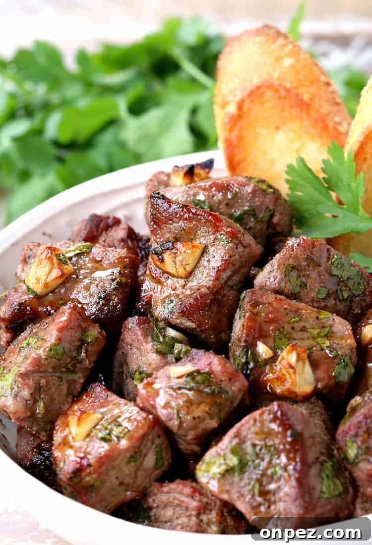 These Fiesta Steak Tips are so flavorful and easy to make! Perfectly seared beef tips that make for a delicious low carb appetizer or dinner! Marinated Steak Tips Recipe for appetizers or dinner