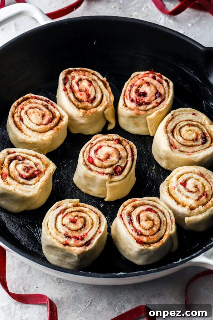 cranberry rolls before proofing
