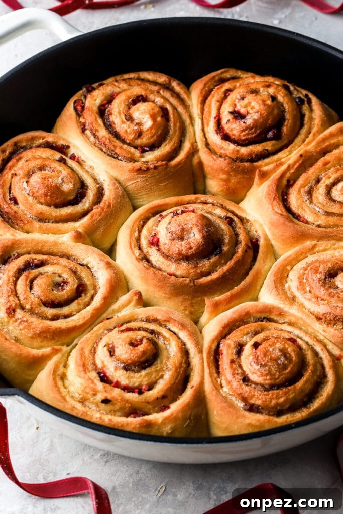 baked cranberry rolls